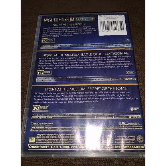 Night at the Museum 3-Movie Collection (DVD, 2017, 3-Disc Set) EUC - Picture 5 of 6